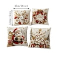 thumbnail image 3 of 4 Pcs Christmas Decorative Throw Pillow Covers, Embossed Visual Holiday Cushion Slipcovers, Pillow Cases With Hidden Zipper for Sofa Couch Indoor Xmas, 3 of 6