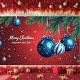 thumbnail image 3 of Blue Ornaments Merry Christmas Banner Star Pattern Christmas Backdrop Snowflake Design Red Background Holiday Background for Christmas Party New Year Celebration Indoor Decoration, 3 of 9