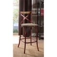 thumbnail image 2 of Bowery Hill Armless Bar Stool with Wooden Seat in Antique Red and Antique Oak, 2 of 8