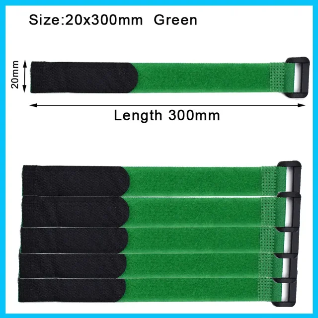 30/20/10Pcs Reusable Hook Loop Cinch Straps Nylon Cable Ties Organizer Adjustable Fastener Securing Cable Straps Cord Management Green 20x300mm 30pcs