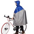 thumbnail image 2 of Ligero Ciclismo Poncho de lluvia Transpirable Bicicleta con capucha Impermeable Capa de lluvia con tiras reflectoras (azul), 2 of 5