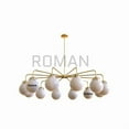 thumbnail image 4 of 12 light globe Modern Brass Chandelier 1950's mid century ceiling light fixture for bedroom, porch area light fixture, 4 of 4