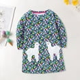 thumbnail image 2 of Youmylove Dresses For Girls Toddler Long Sleeve Dress Cartoon Floral And Cute Sheep Appliques Flared Dress For 2Y To 7Y, 2 of 9