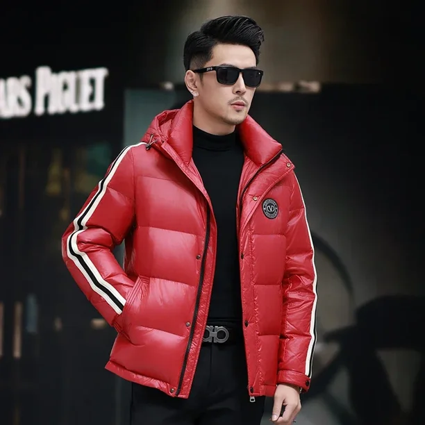 Chaqueta de invierno de diseñador de lujo, chaqueta de plumón rellena de plumón de pato, chaqueta de plumón gruesa, abrigo ultraligero de invierno para hombre