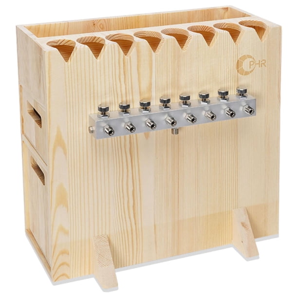 Soporte de madera para aerógrafo con divisor de de 8 vías, almacenamiento con 2 cajones, mesa de , soporte para aerógrafo para espacio de