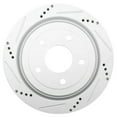 thumbnail image 2 of TRQ Rear Performance Brake Rotors Set Vented Premium G-Coated Cross Drilled & Slotted Fits Select 2004-2009 Cadillac XLR 2005-2013 Chevrolet Corvette, 2 of 5