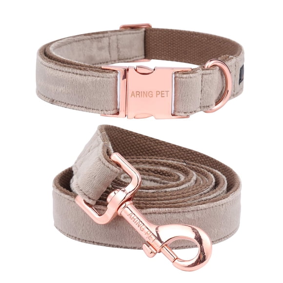ARING PET Dog Collar and Leash, Velvet Dog Collar and Leash Set, Soft & Comfy, Adjustable Collars for Dogs