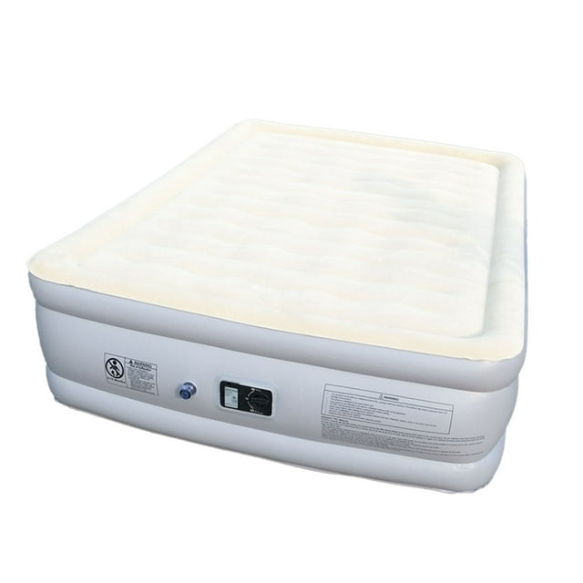 Matelas Gonflable Taille avec Matelas Gonflable Surélevé Intégré avec Dessus Floqué Doux Matelas Gonflable Étanche pour Camping Maison Invités Portable Gonflable