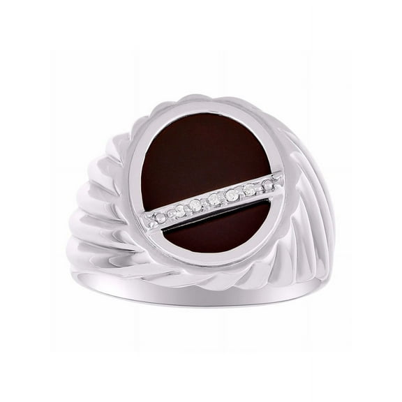 RYLOS Mens Rings Sterling Silver Ring with Natural Black Onyx & Genuine Sparkling Diamonds Rings For Men Men's Rings Silver Rings Sizes 8,9,10,11,12,13 Mens Jewelry