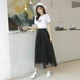 thumbnail image 1 of spot falda de malla larga falda versión coreana salvaje verano 2020 nuevo gran swing falda una línea falda plisada falda de mallapangjing, 1 of 4