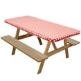 thumbnail image 2 of Lann's Linens 72'' x 30'' Fitted Vinyl Tablecloth w/ Flannel Backing, Red Checkered, 2 of 7