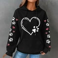 thumbnail image 2 of Cute Dog Paw Print Hoodies for Women Casual Oversized Waffle Hooded Sweatshirts Comfy Fall Winter Pullover Tops for Going Out, 2 of 5