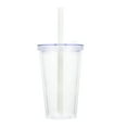 thumbnail image 1 of 1 Set Double Layered Cup Thickened Cold Drink Cup Reusable Boba Tea Cup with Straw, 1 of 8
