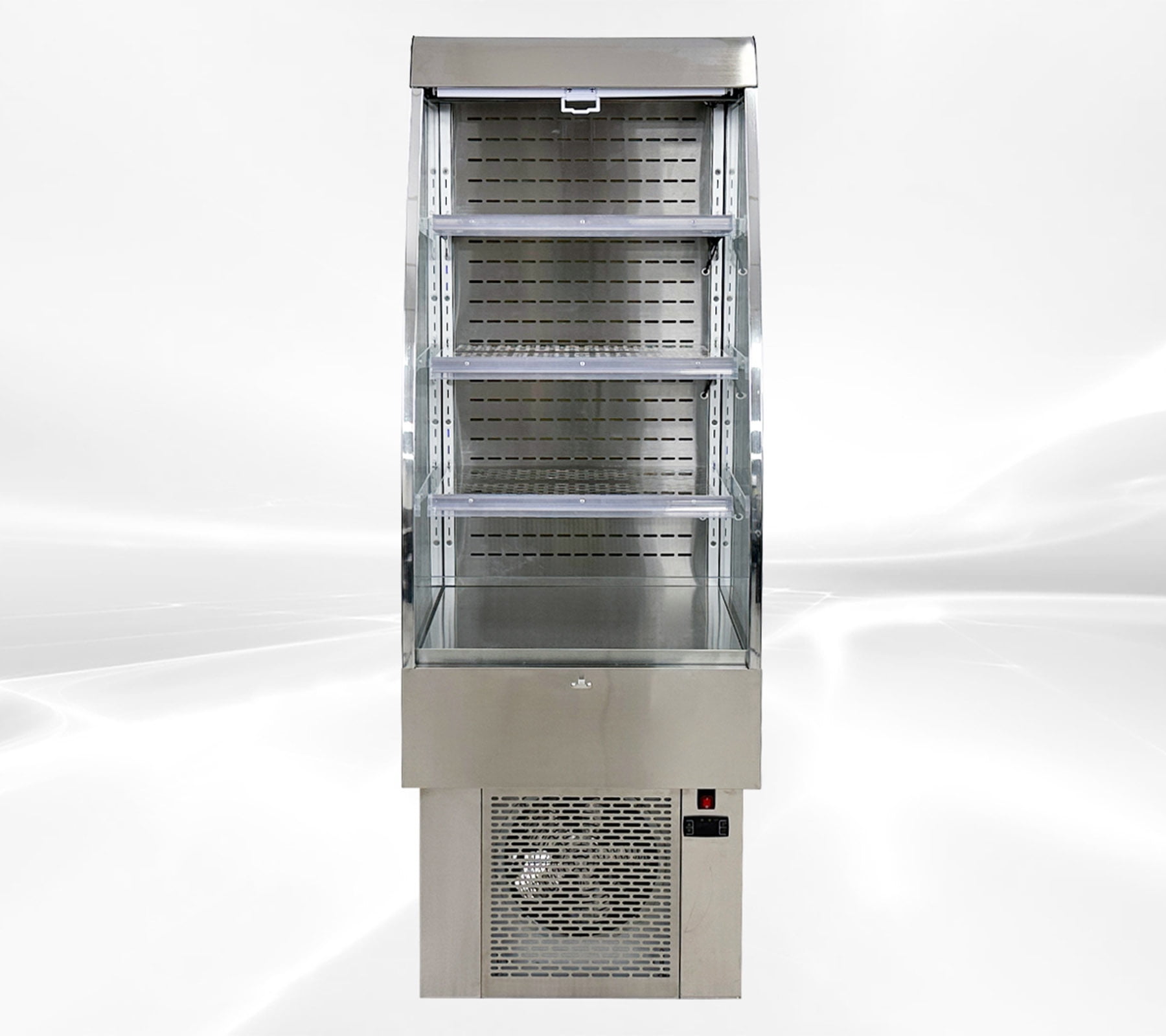 24"  8.8 Cu.Ft  Open Refrigerator Display Cooler, 8.8 Cu.Ft Commercial Grab & Go Merchandiser for Drinks Sandwiches Desserts