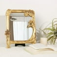 thumbnail image 2 of Vintage Gold Mirror Wall Decor - Small Vanity Mirrors, Antique Decorative for Desk Room, Frame Arched Victorian Decoration for Home Table, Standing Framed Gift for Furniture Living Bedroom, Rectangle, 2 of 2