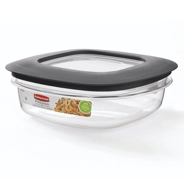 Simplify rubbermaid premier easy find lids food storage containers, 0.5  cup, gray, 2 count 1937645