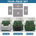 thumbnail image 6 of Renewold Christmas Tree Bow Green Recliner Cover Anti-Slip Recliner Protector 4 Pieces Stretch Reclining Couch Cover Polyester Spandex Furniture Protector for Living Room Christmas Decor, 6 of 8