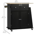 thumbnail image 3 of HOMCOM Rolling Kitchen Island, Kitchen Cart with Rubberwood Top, Spice Rack, 3 of 10