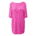 thumbnail image 4 of Women's Neck Dress for Women V Neck Shirt Dress Sparkly Half Sleeve Loose Party Club Cocktail Dress, 4 of 9