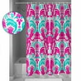 thumbnail image 3 of Extra Long Shower Curtain 72x96 Inch, Pink Teal Abstract Shower Curtain Waterproof Bathroom Decor Ethnic Modern Geometric Aesthetics Fabric Bath Curtain Set Accessories with Hooks, 3 of 6