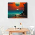 thumbnail image 2 of Orinice Mirage Canvas Wall Art | Serene Moon Landscape Print for Bedroom and Living Room Decor | Aesthetic Minimalistic Home Artwork | Trendy, Classy, and Calming Design by Sansa20x16inch, 2 of 3