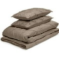 thumbnail image 4 of Cloud Fino Luxurious Pinch Pleated Duvet Cover Set 100% Egyption Cotton 600 Thread Count Pintuck Design Decorative Soft Bedsheet Set(Taupe,Full/Queen), 4 of 6