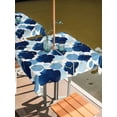 thumbnail image 2 of Outdoor Tablecloth with Umbrella Hole for Patio/Picnic/Party/Camping, Navy Blue Geometric Moroccan Waterproof Table Cloth Square Cover Washable, Abstract Art Blue Ombre Modern (60"x 60"), 2 of 8