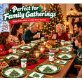 thumbnail image 5 of Krocisen 100 Pcs Merry Christmas Tableware Set Disponible Paper Plates for 25 Guests, Christmas Dinner Plates, Napkins and Cups, Christmas Tree Dinnerware for Xmas Party Supplies, 5 of 6