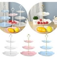 thumbnail image 3 of Piwvid Cupcake Stand, 3-Tier Dessert Plates Mini Cakes Fruit Candy Display Tower Cookie Tray Rack Candy Buffet Holder Plastic Cake Stand for Wedding Home Holiday Birthday (Round), 3 of 7