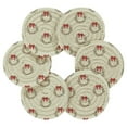 thumbnail image 6 of 6 Pcs Drink Coasters with Holder 3.94in Woven Coasters for Drinks Christmas Wreaths and Red Bows Coaster Set for Protection Table, 6 of 7