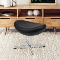 Emma Oliver Black LeatherSoft Saddle Ottoman - Footrest