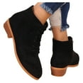 thumbnail image 5 of Wowcloth Women's Fashion Casual Martin Boots – Chunky Heel Lace-Up Ankle-Length with Wide Sizes Available for British Style Versatile Wear, 5 of 7