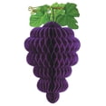 thumbnail image 2 of Club Pack of 12 Purple Tissue Honeycomb Grape Cluster Hanging Decorations 17", 2 of 2