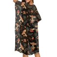 thumbnail image 4 of HELLHERO Polyester Long Kimono Swimsuit Cover Up for Beach Comfort Stylish Mushrooms Forest Flora, 4 of 6