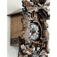 thumbnail image 4 of One Day Hunter's Cuckoo Clock with Hand-carved Oak Leaves, Animals, Crossed Rifles, and Buck, 4 of 7
