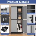thumbnail image 5 of STANI Metal Garage Storage Cabinet with Wheels and Pegboard, Rolling Tool Cabinets with Adjustable Shelves,Lockable Cabinet for Garage,Utility Room, Warehouse,Home(Black Gray), 5 of 8