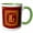 Green/White, variant on 3drose, Beautiful Ornamental Burgundy, Yellow Monogram. Great Initial G, 15oz Mug