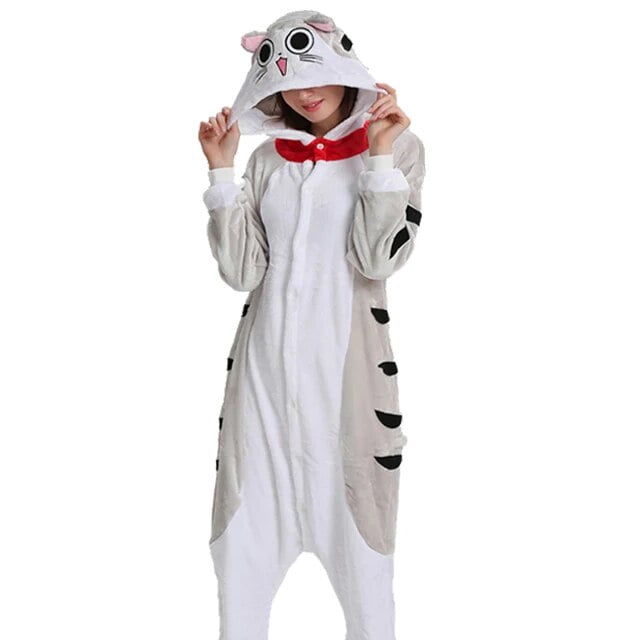 Pijamas de franela para hombre y mujer, ropa de dormir Unisex con diseño de gato y unicornio, para invierno xuanjing unisex