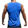 thumbnail image 5 of BADHUB Men's Mesh Tank Tops Breathable Athletic Workout Gym Training Casual Sleeveless Muscle T-Shirts Blue M, 5 of 7