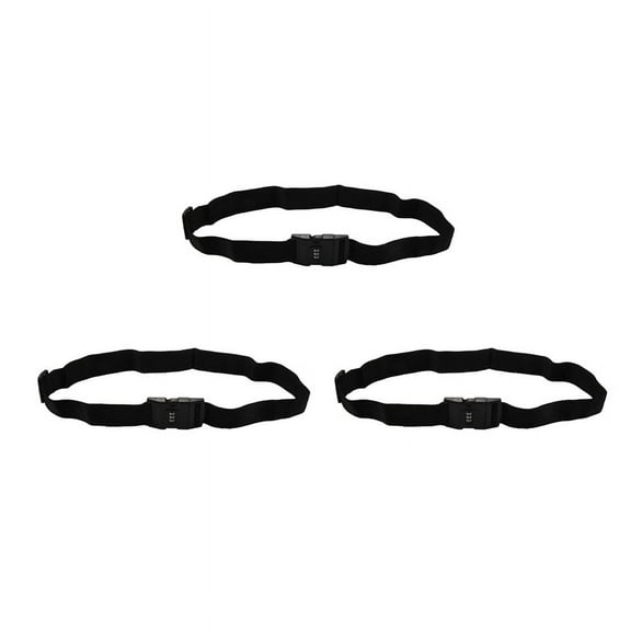 3X Adjustable Luggage Suitcase Strap Baggage Belt Tie Down Travel Secure Lock Black