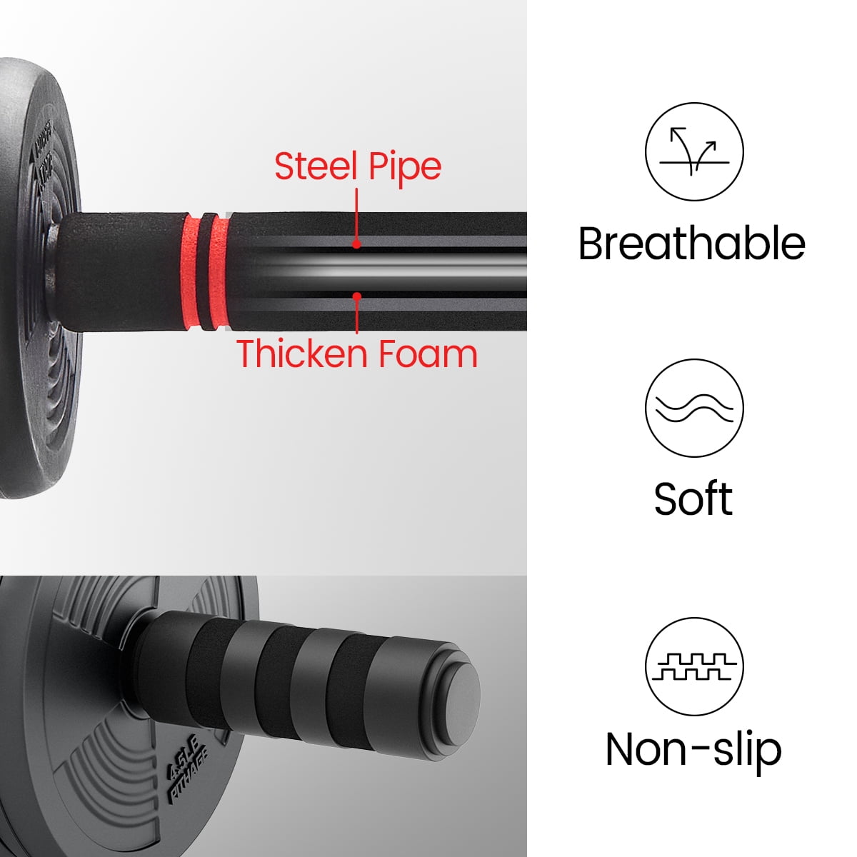 Relife Sports Adjustable Dumbbell Set Free Weight Used as Barbell Kettlebell Fitness Home Gym Workout