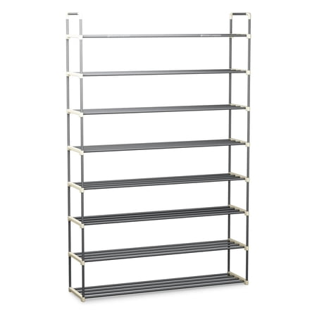 Somerset Home 8-Tier Stackable Shoe Rack Organizer - 40.9"x60.6" Shoe Shelf Organizer for 40 Pairs Sneakers, Heels, Boots (Gray)