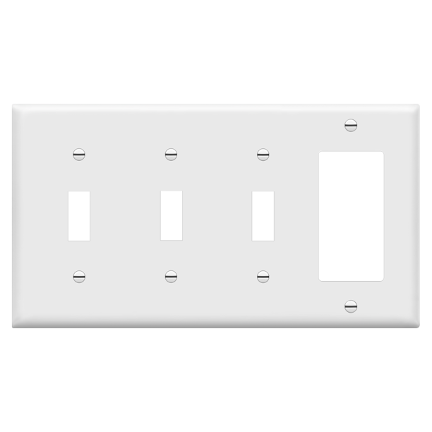 ENERLITES Combination Triple Toggle Single Decorator Rocker Outlet Wall