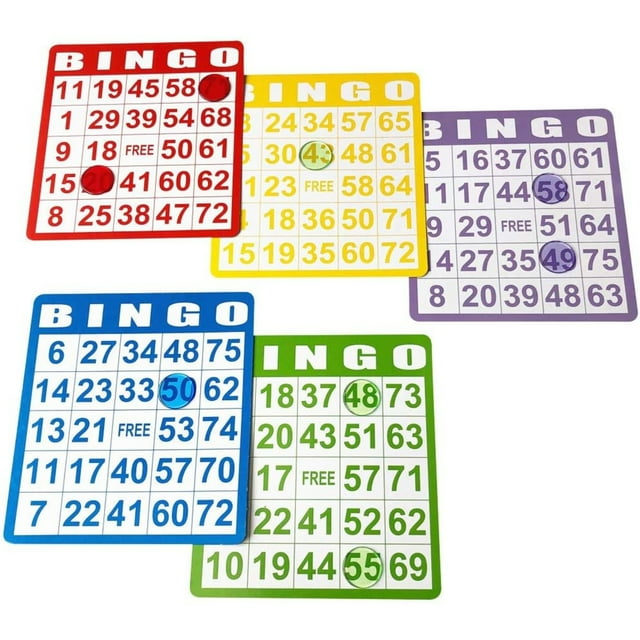 YOPTOP 100-Pack Classic Bingo Cards Multi-Color Game Card Paper Card Games For School Classroom Family Gatherings Travel Activities
