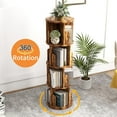 thumbnail image 4 of YYEAN 360° Rotating Bookshelf, Small Corner Bookcase with Small Footprint, 4 Tier Standing Bookcase for Kids&Adults, Wood Bookshelf Designed for Bedroom, Living Room, Brown, 4 of 9