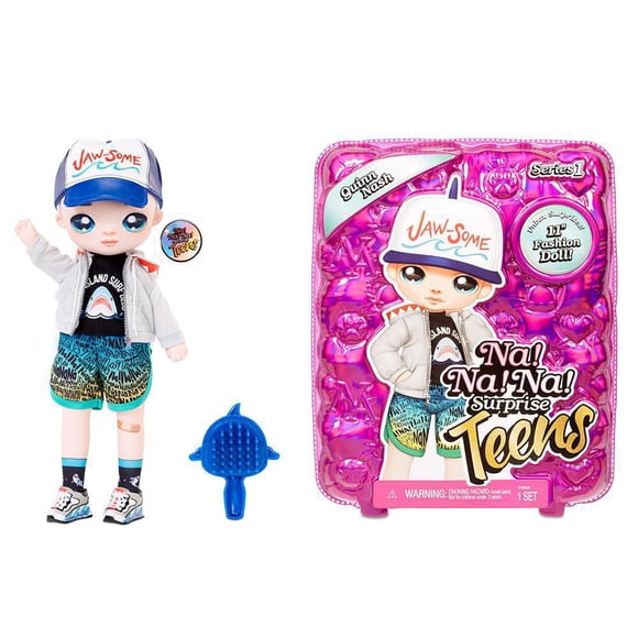 Na Na Na Surprise Teens Fashion Doll – Quinn Nash, 11" Soft Fabric Boy Doll, Shark Inspired
