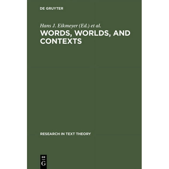 Research in Text Theory: Words, Worlds, and Contexts (Hardcover)