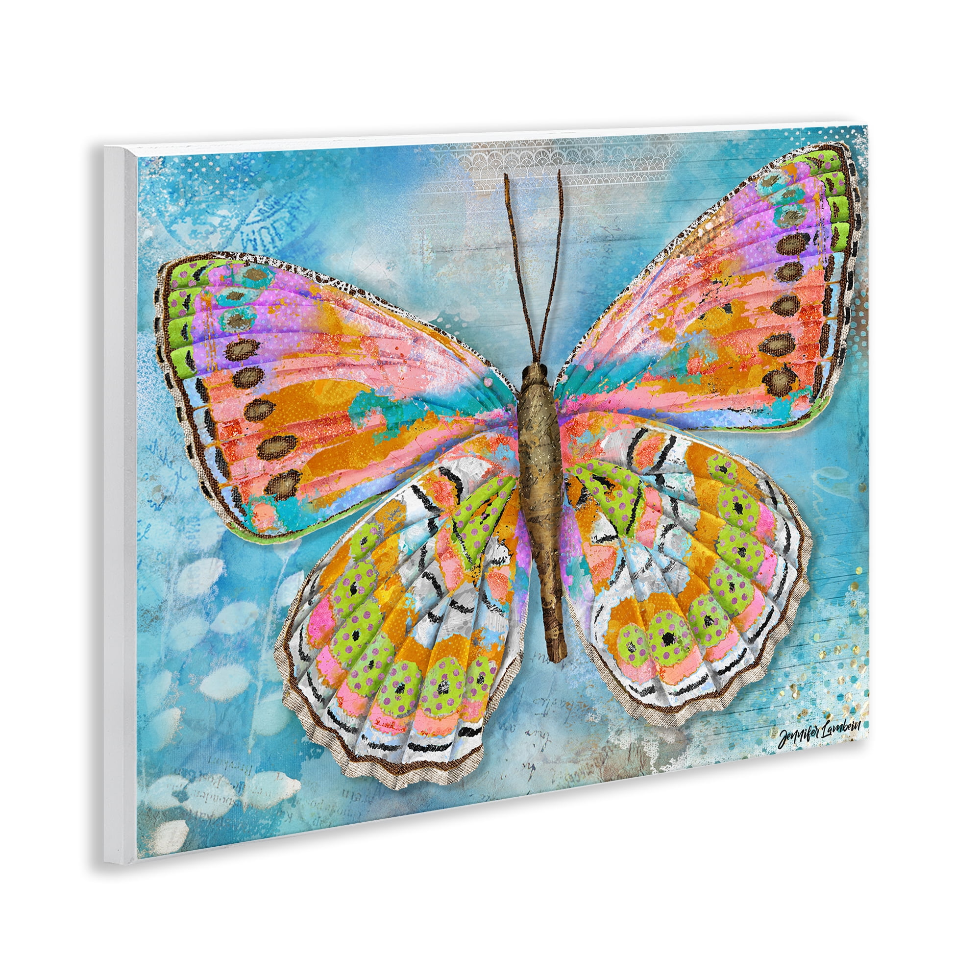 Stupell Industries Celebration Butterfly Wings Animals Painting Unframed Art Print Wall Art, 14 x 11