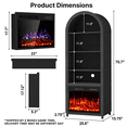 thumbnail image 2 of Rocyis 71" Arched 2-in-1 Cabinet with Electric Fireplace - Wooden Bookcase & Display Shelf for Living Room, Adjustable Shelves, 23" ETL-Certified Fireplace Insert, Kitchen Pantry Storage, Black, 2 of 7