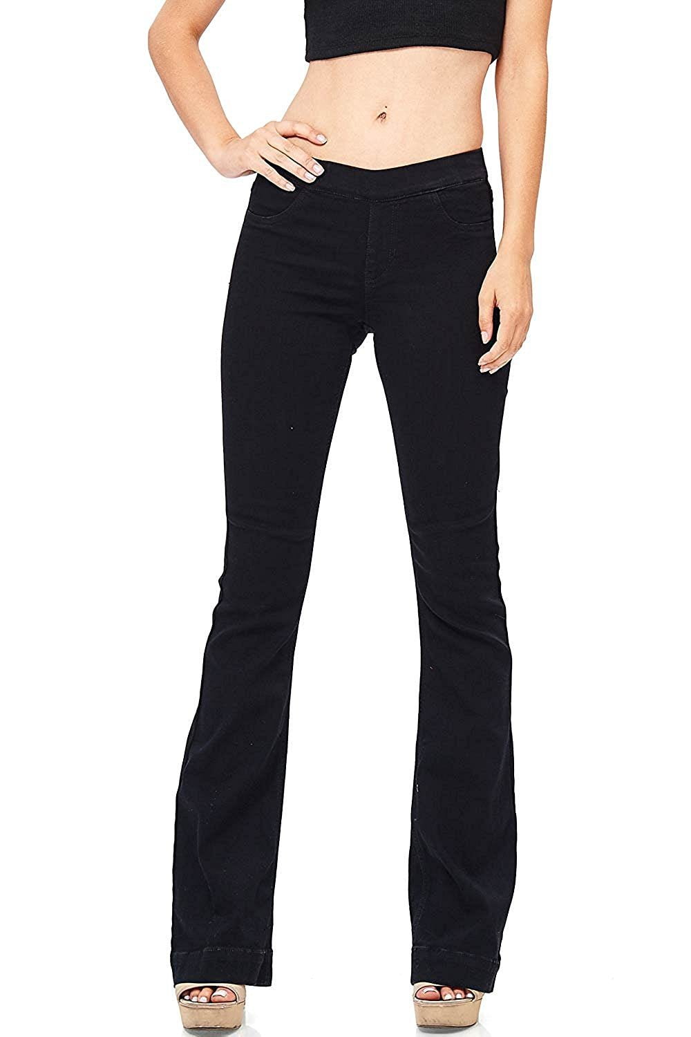 Cello Womens Juniors Mid Waist Skinny Fit Bootcut Pants
